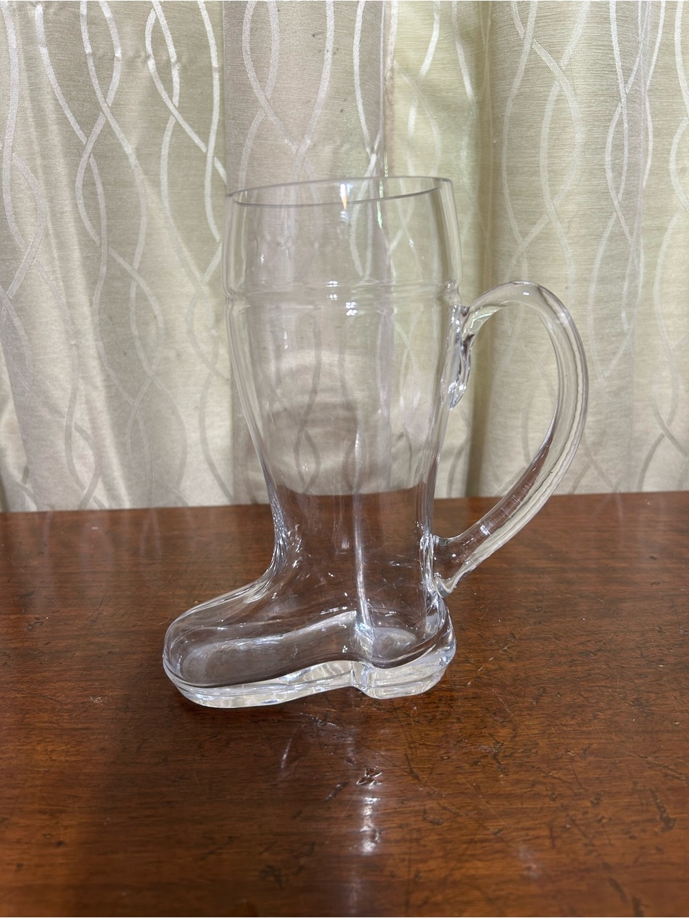 Clear Glass Boot-Shaped Beer Mug with Handle - Home Dining